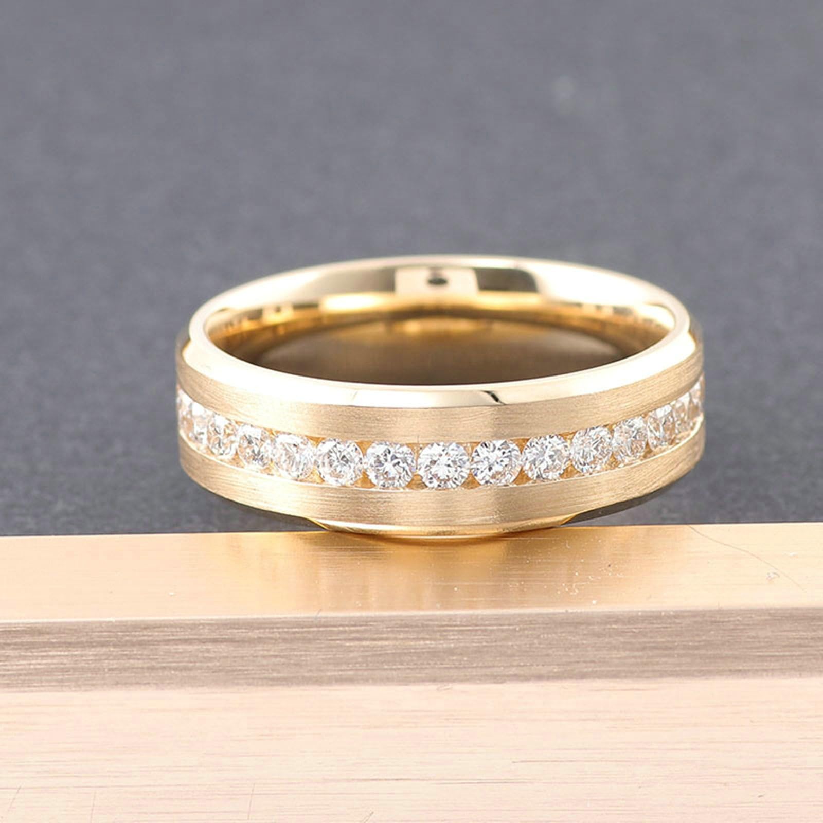 Anillo de compromiso de 18 quilates de corte redondo blanco moissanite anillos de compromiso de oro simple anillo de compromiso