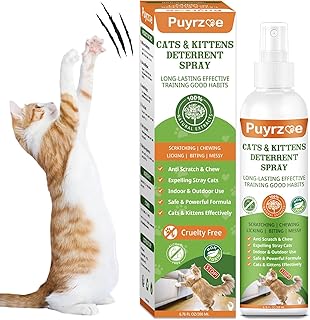 Natural Cat Deterrent Spray, 200ML Kitten Cat Repellent Spray Anti-Scratch for Furniture, Sofas, Curtains, Plants, Non-Toxic, Non-Alcohol Behavior Training Aid for Indoor & Outdoor