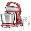 Hamilton Beach Classic Stand and Hand Mixer, 4 Quarts, 6 Speeds with QuickBurst, Bowl Rest, 290 Watts Peak Power, Red (64654)