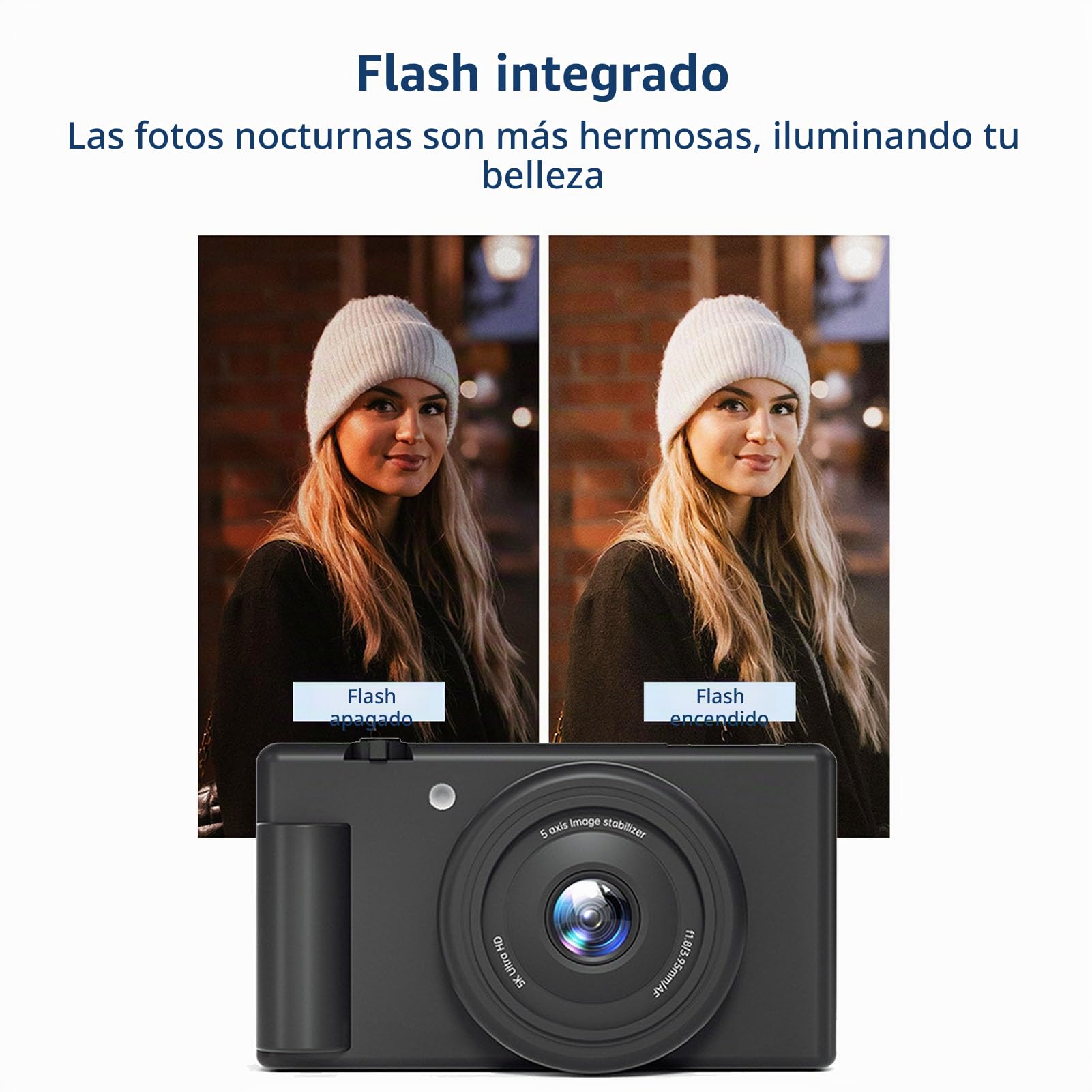 Cámara Digital 5K con WiFi, 80MP HD 18X Zoom Enfoque Automático 180 Grados Cámaras de Vlogging con Pantalla Abatible de 2,8 Pulgadas, Giroscopio de 5 Ejes Soporte Antivibración (Negro)