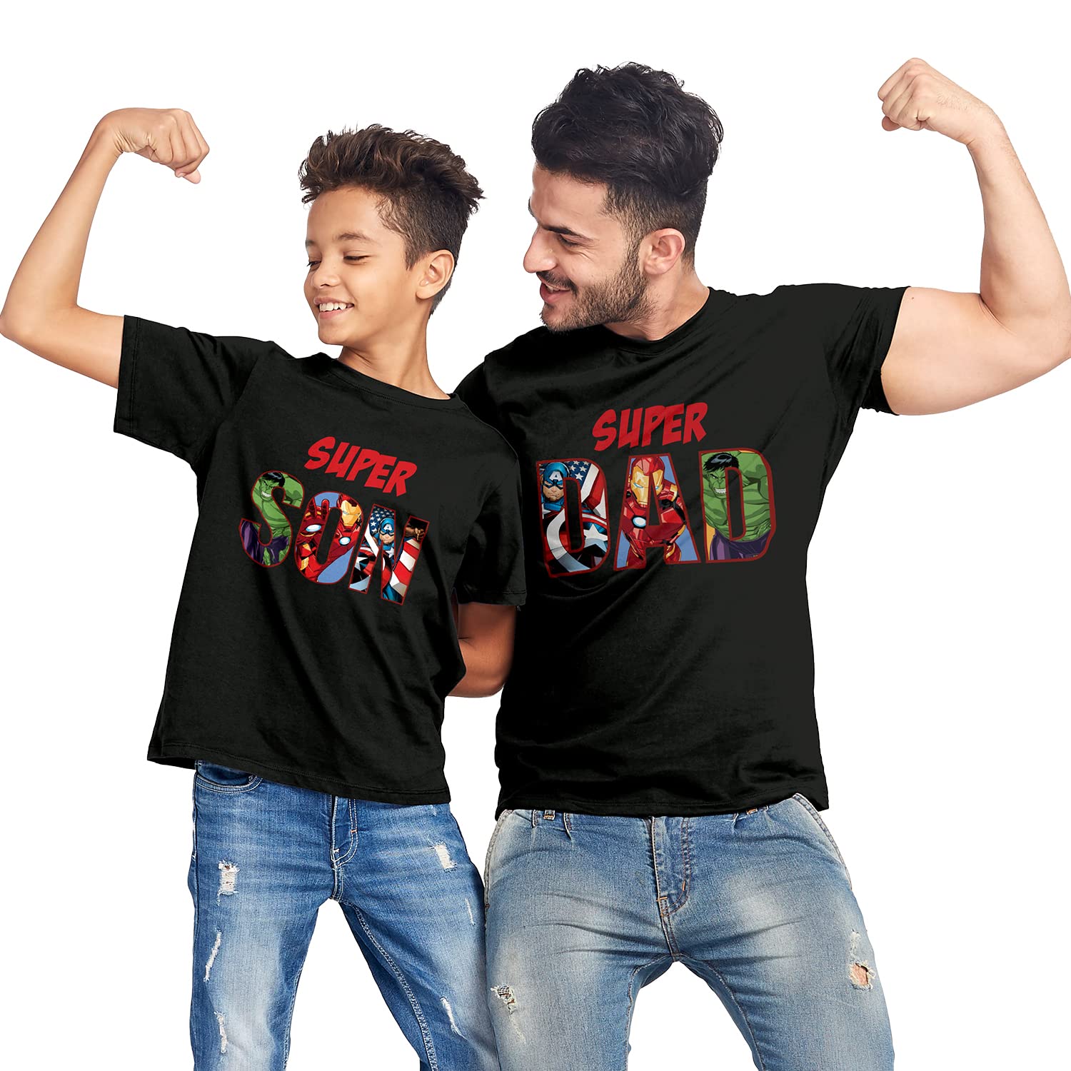 Bonorganik Dad and Son Twinning Tshirts || Father's Day Twinning Tshirt Maval Super Dad Super Son
