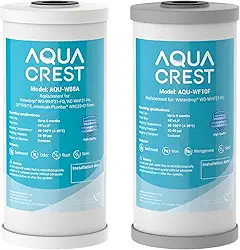 AQUA CREST Filtro de água de carbono para toda a casa de 25,4 x 11,4 cm, cartucho redutor de ferro e manganês para água de poço, substituição para GE GXWH40L, FXHTC, Ispring, Culligan® RFC-BBSA,
