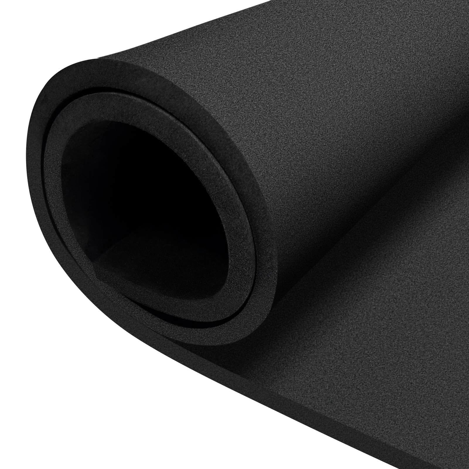 biguphate EVA Foam Roll - 10mm Black Ultra High Density Craft Foam (86 kg/m³) - 15 x 39 Inch Large Sheet