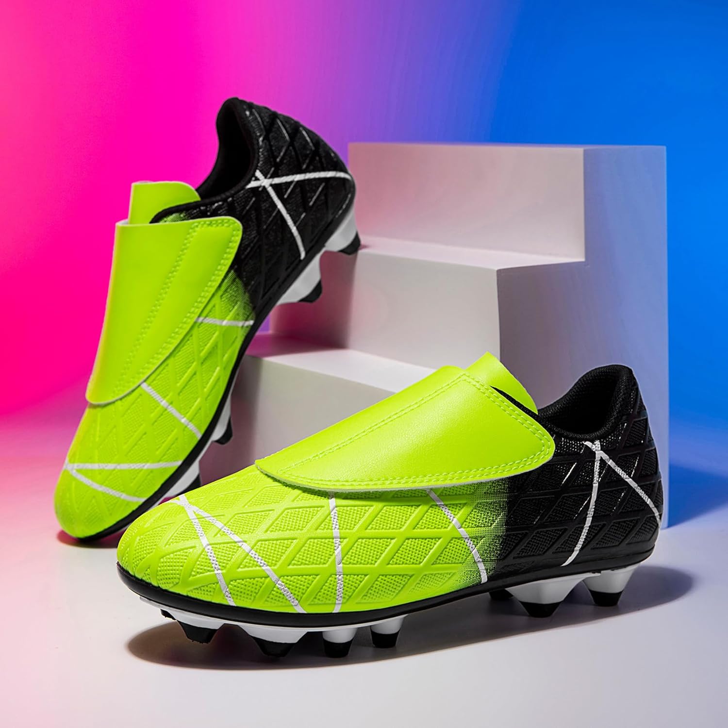 Kids Soccer Cleats Boys Girls Firm Ground Soccer Shoes Youth Professional Athletic Outdoor Football Cleats Shoes