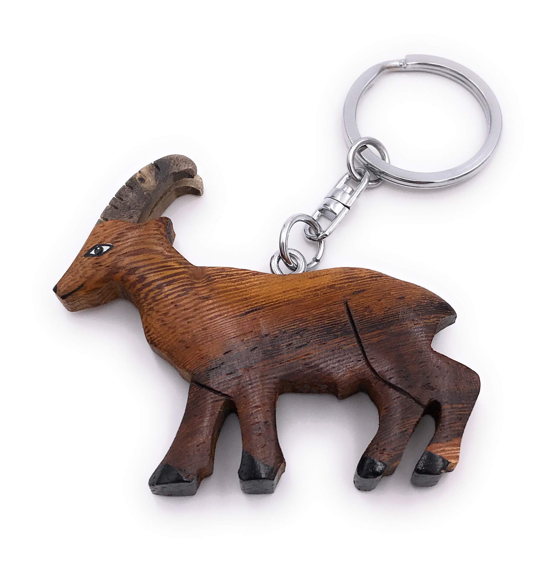 Onwomania Different Wooden Keychain Goat Goat Goat Zodiac Pendant Charm