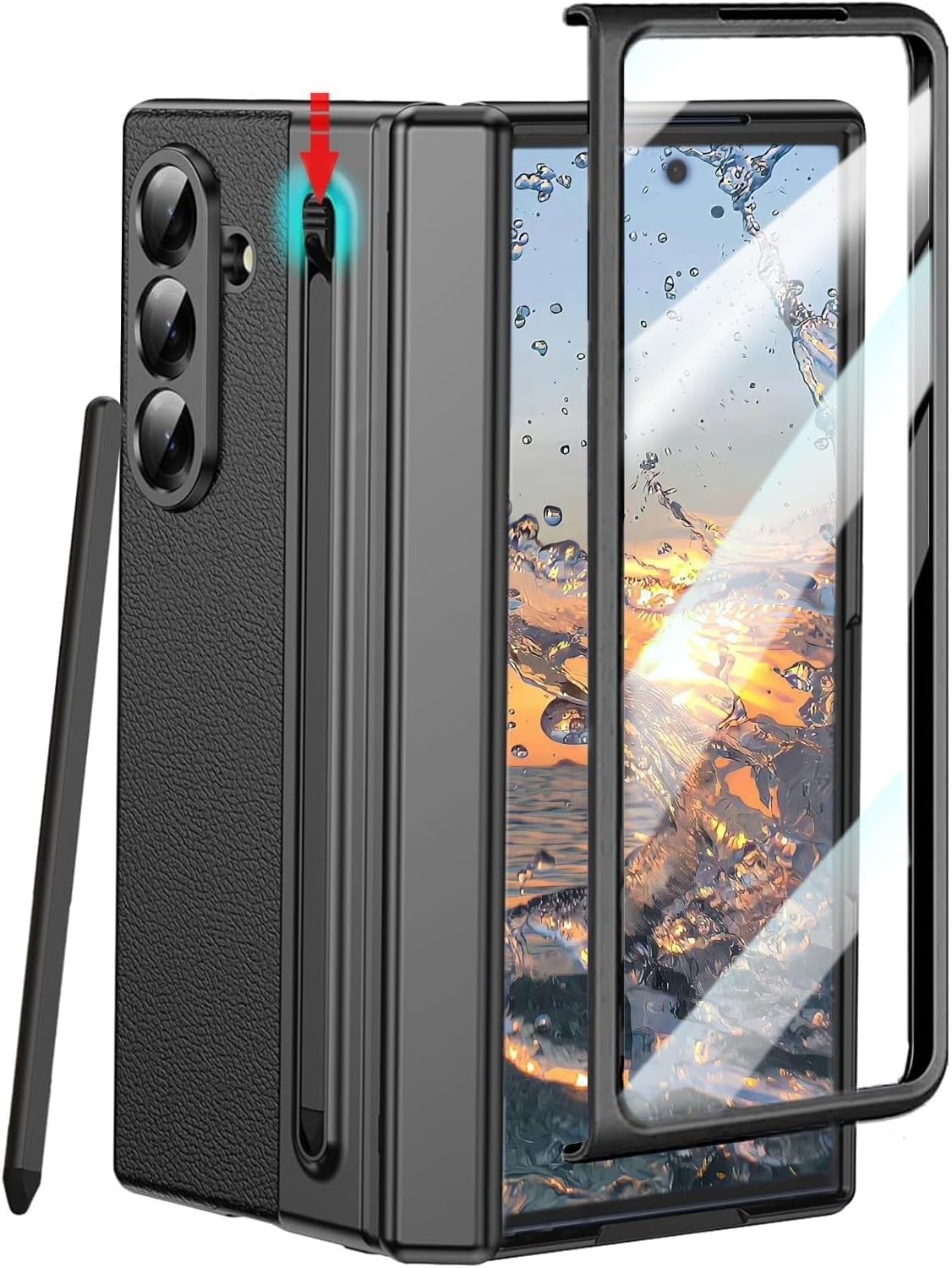 Hybird Shockproof Back Cover Case for Samsung Galaxy Z Fold 8 5G | Hing | S Pen Holder | Leather Hard Back Cover Case for Samsung Galaxy Z Fold8 5G (White, Samsung Galaxy Z Fold 8) — Amazon image 10