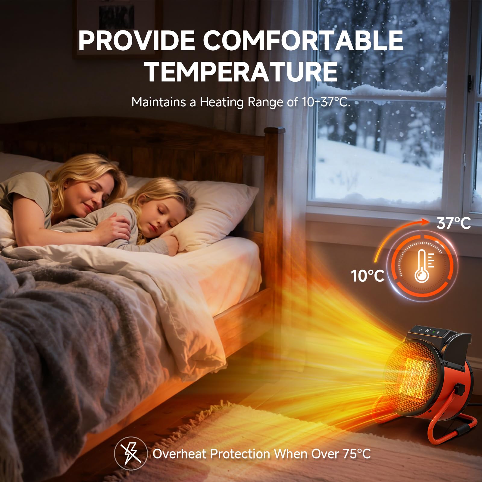 Stufetta Elettrica 3000W - Termoventilatore e Radiatore a Ceramica PTC - Calore Immediato in 3s con Telecomando e Termostato, Perfetto per Casa, Ufficio, Officina