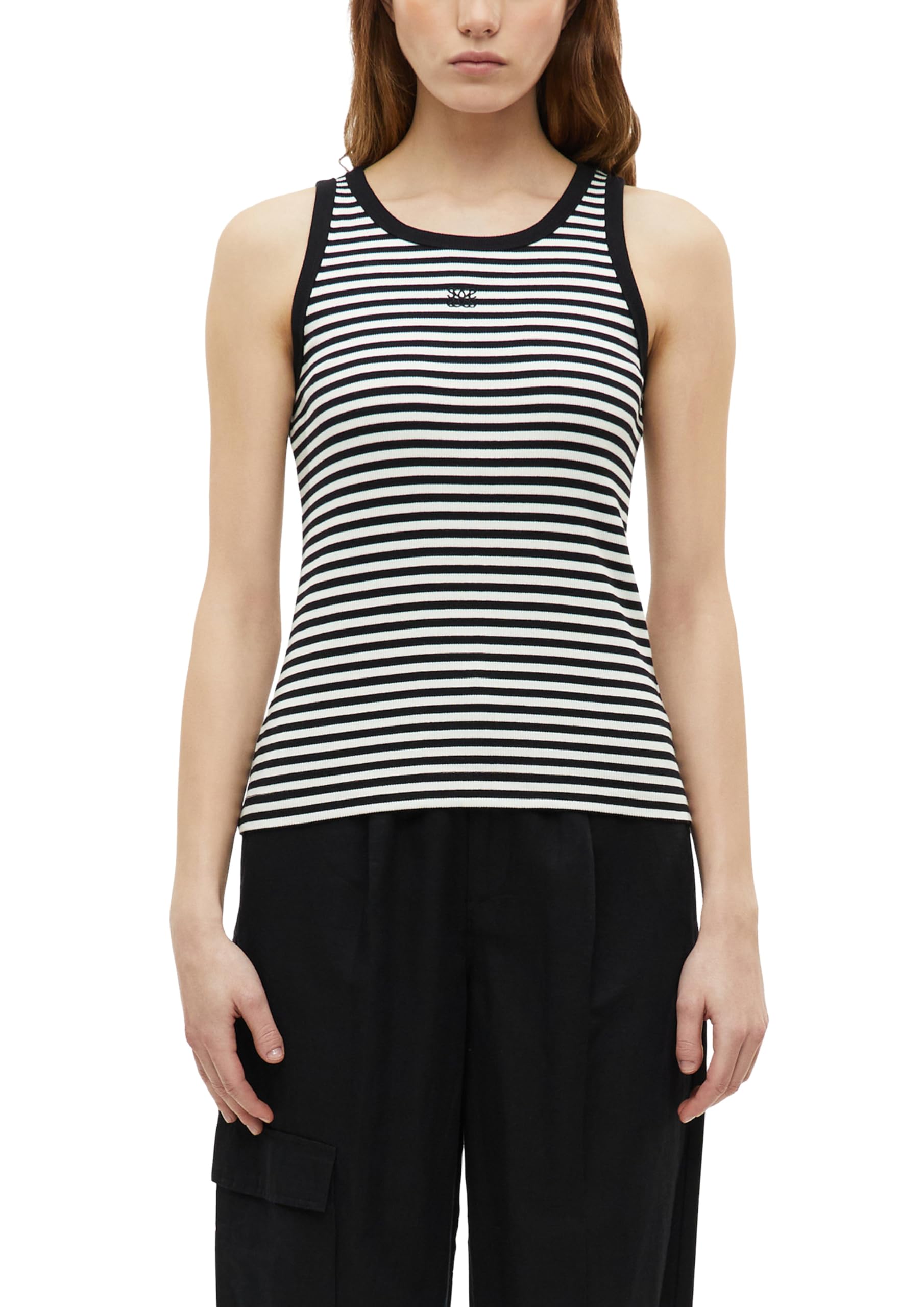 s.Oliver Women's 2179332 Top (Pack of 1), Black Stripe, 8