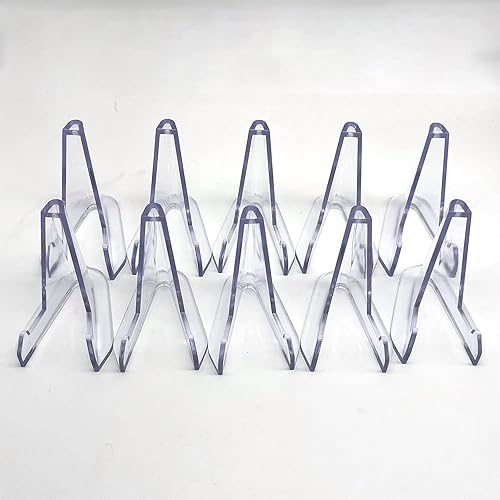 Miniatura 5 de 20 soportes acrílicos transparentes para artículos de color azul claro, mini soporte de caballete para almacenamiento de tarjetas de béisbol,