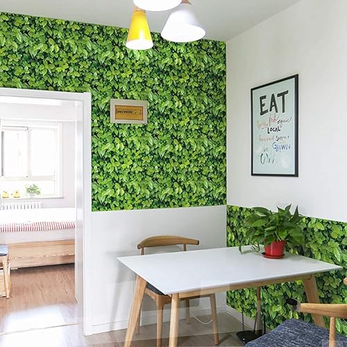 Miniatura 2 de REDODECO Papel tapiz de vinilo 3D con hojas verdes naturales, autoadhesivas, para gabinete, cajón, estantes decorativos, calcomanías para el hogar,