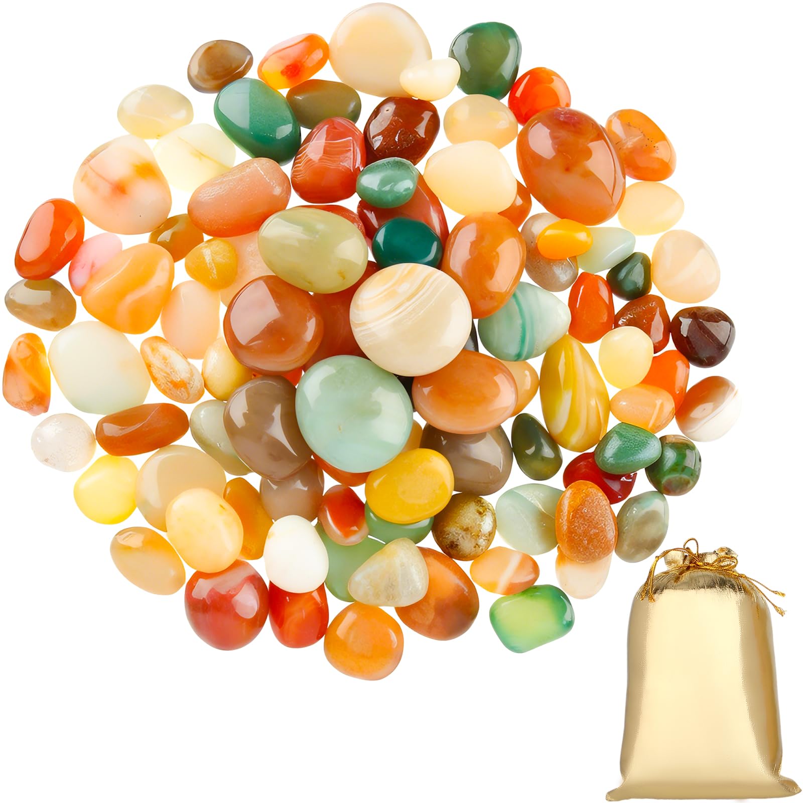 500g Edelsteine Für Kinder, 10-30mm Bunter Trommelsteine