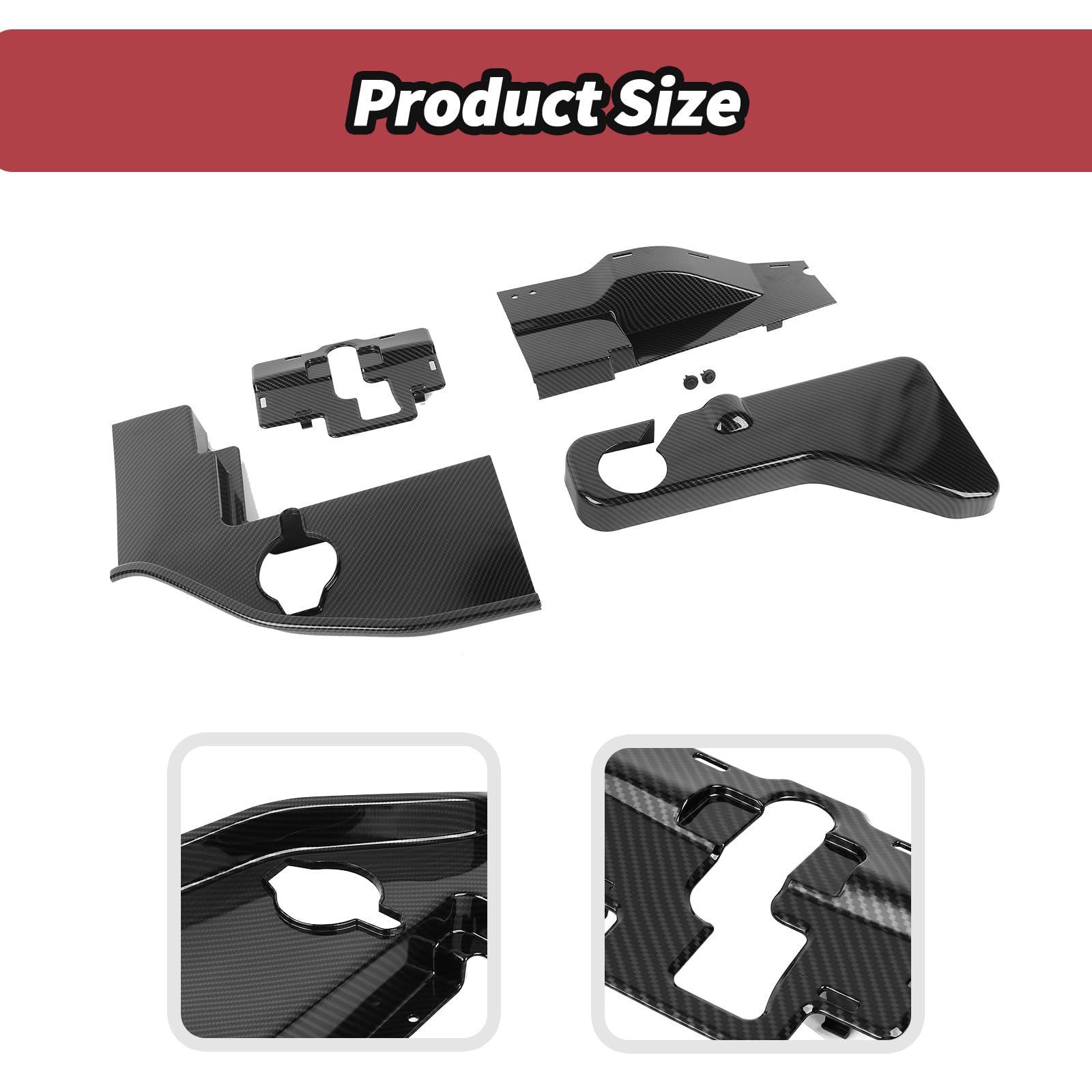 JeCar Kit de cubierta antipolvo de fibra de carbono para refrigerante del parabrisas para Dodge Charger 2011-2023, accesorios interiores