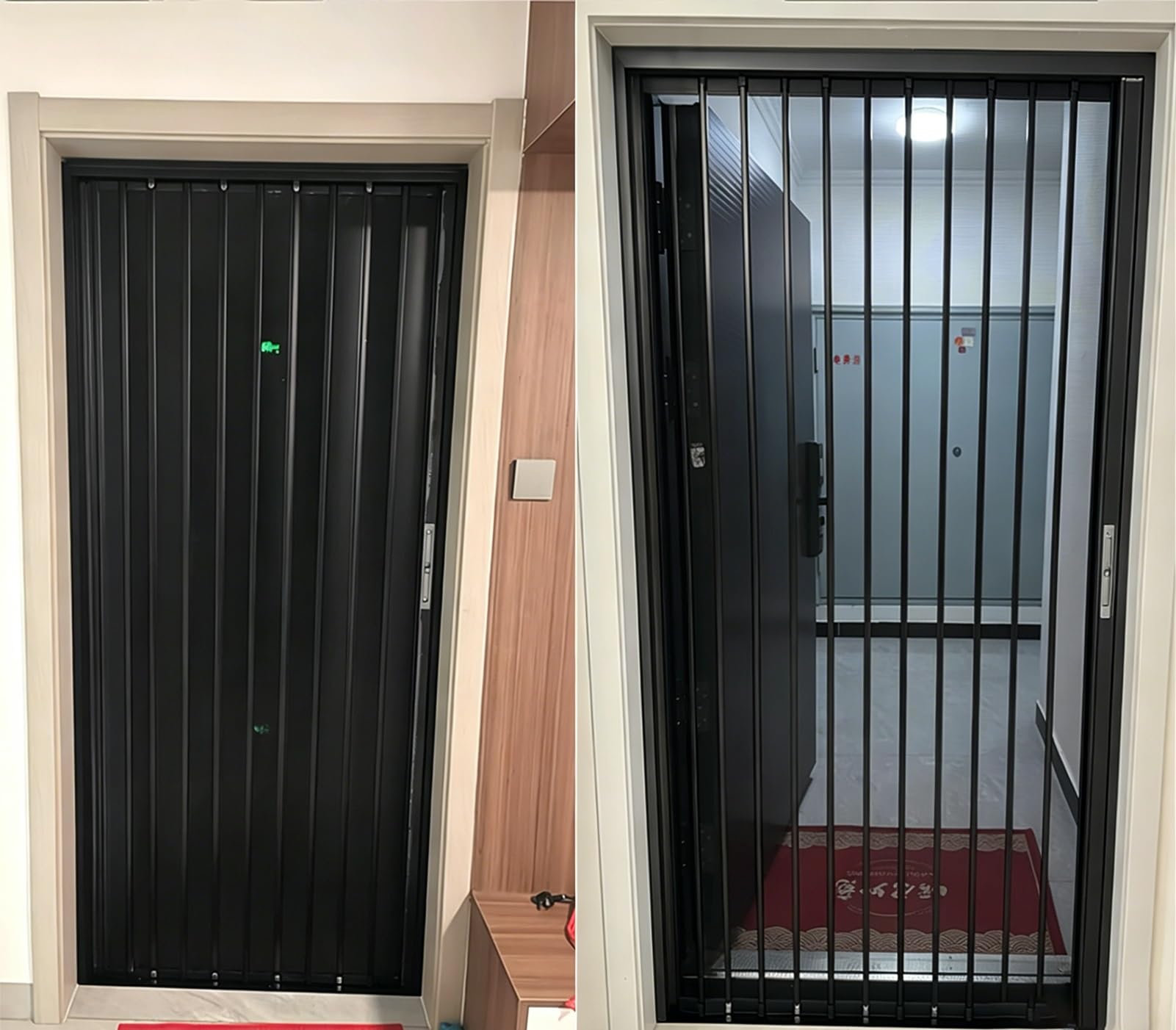 Rejas para Ventanas Exteriores Malla Mosquitera Extensible Alta Altura Puertas, Ideal Gatos Perros, Mosquitera Repuesto Ligera Cerradura, Valla Protectora Antiarañazos(W55xH60cm/22x24in)