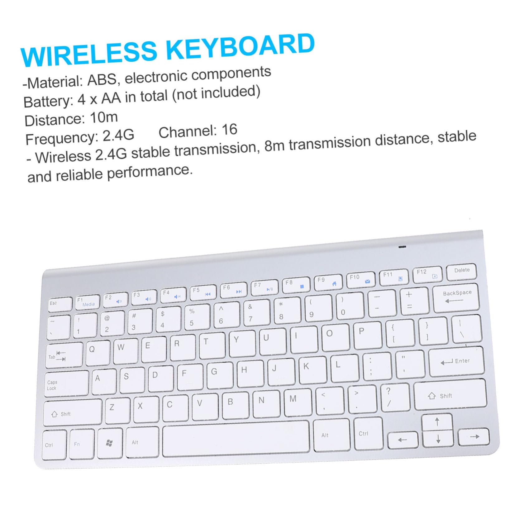 NUOBESTY Tastiera Wireless e Mouse Combo Portatile Tastiera Mouse Wireless Ultrapiatta Per Notebook Desktop Smart Tv