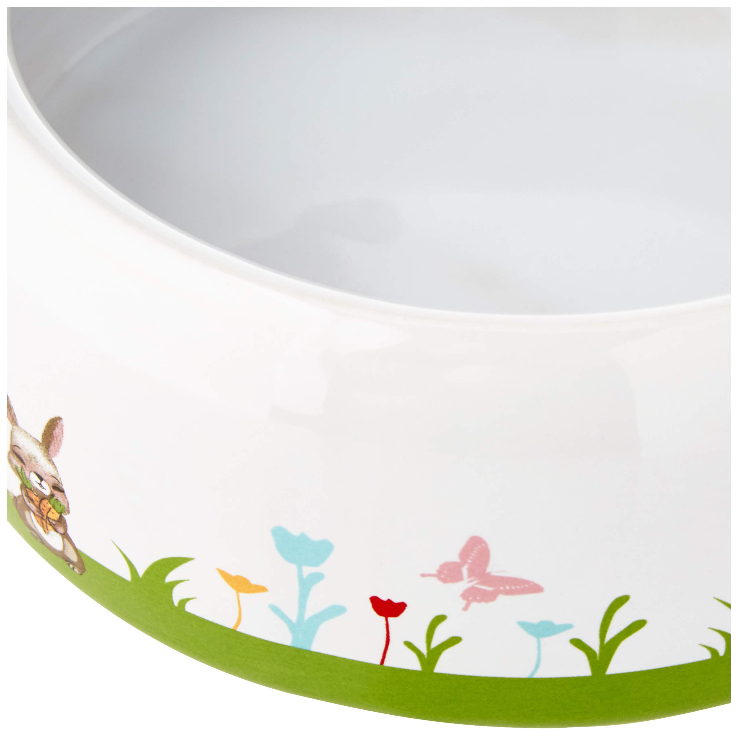 Nobby Mangeoire en céramique Blanc/Multicolore 500 ML pour Lapin, Moderne, Petites races, Aliment sec, Extérieur, Printemps