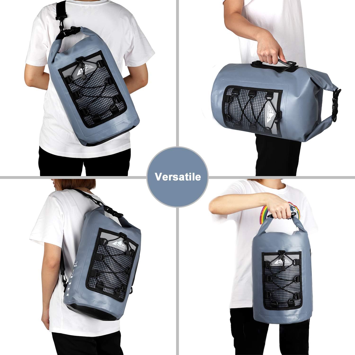 HEETA Waterproof Dry Bag for Women Men(Upgraded Version), 5L/ 10L/ 20L/ 30L Roll Top Lightweight Dry Storage Bag Backpack with Phone Case : Sports & Outdoors
