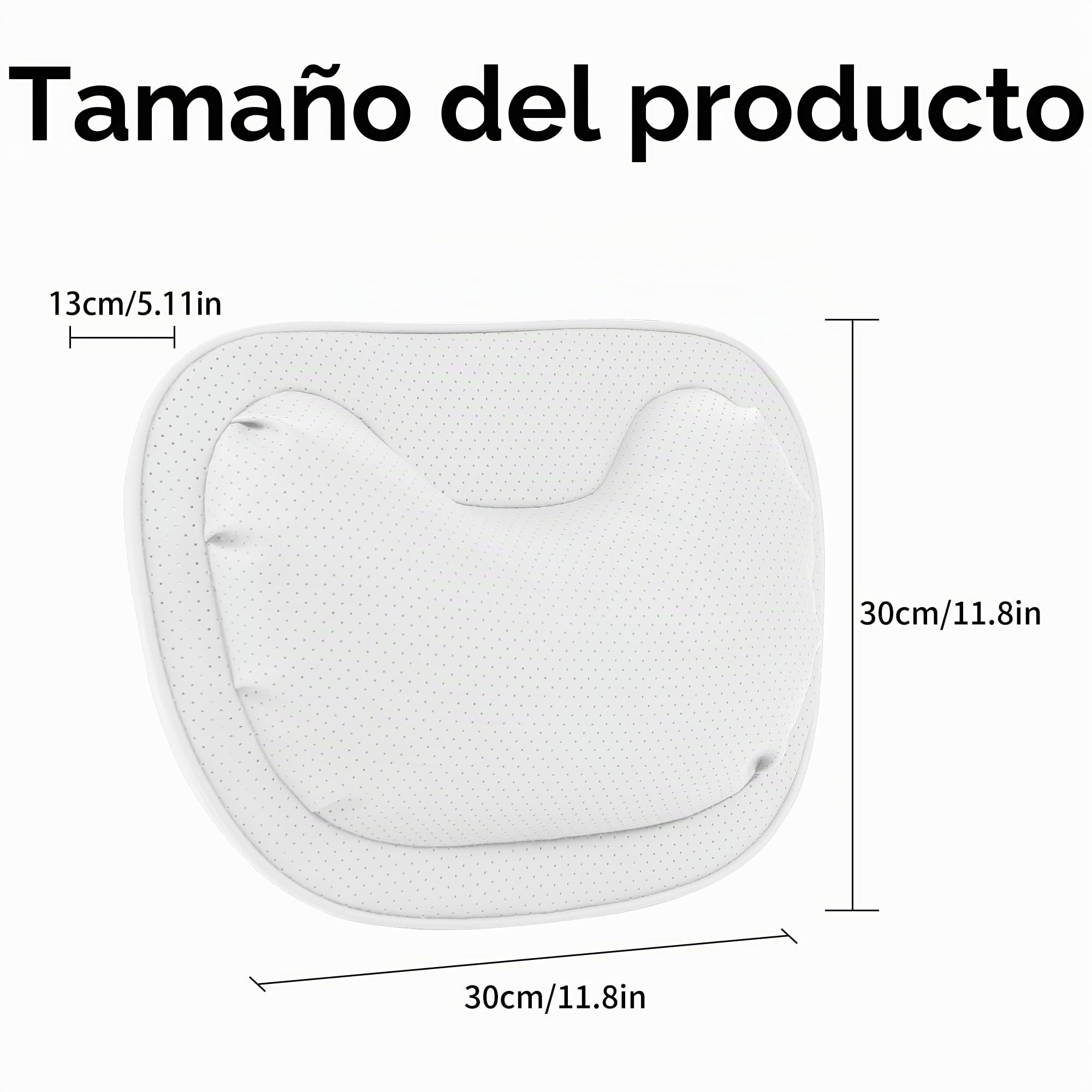 Reposacabezas Coche Soporte Ergonómico, Cojin Cervical Coche Conductor, Cojín Almohada Cervical para Condu Oficina Gaming, Comodidad y Transpirable, Blanco, 2 Unidades