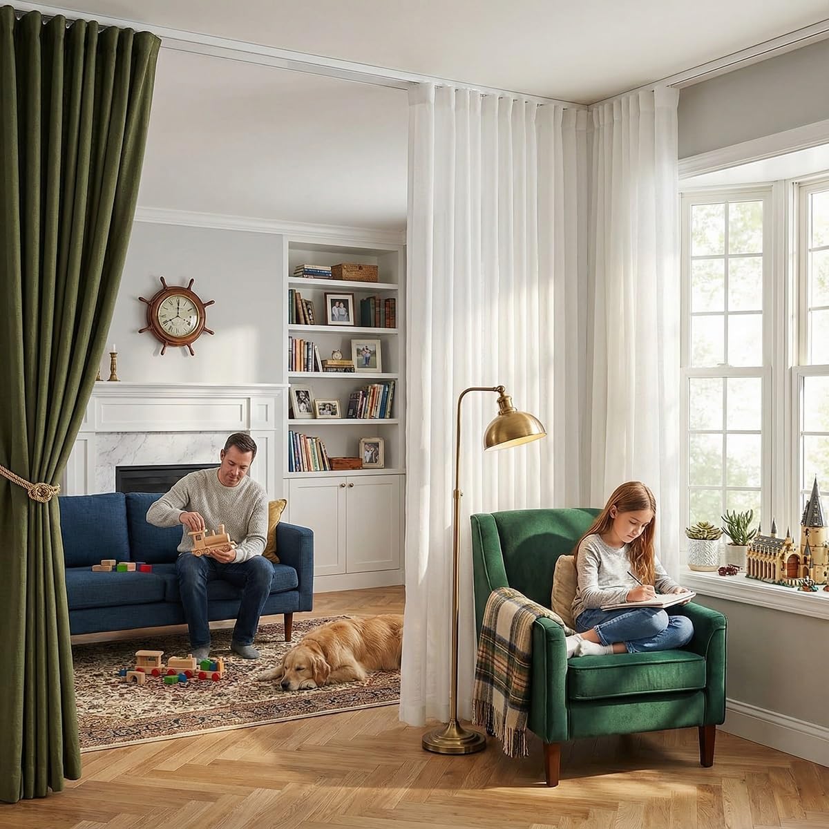 Cicha szyna dwutorowa - 660 cm aluminiowa szyna sufitowa do przesuwnych ścian i przegród pokojowych - bezgłośny drążek do draperii w kolorze białym - idealna dekoracja domu Solut