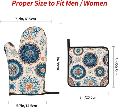 Miniatura 164 de Manoplas de horno y soportes para ollas, arte de mármol blanco y dorado, juego de 4 guantes de cocina resistentes al calor, antideslizantes