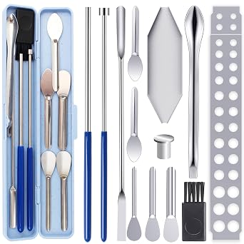 Capsule Filling Tray Kit - Capsules Tools for Maker All Size Empty Gel Capsules 000 00 0 1 2 3 4 5, Lab Spoons Spatulas Scoops Tool -with Holder