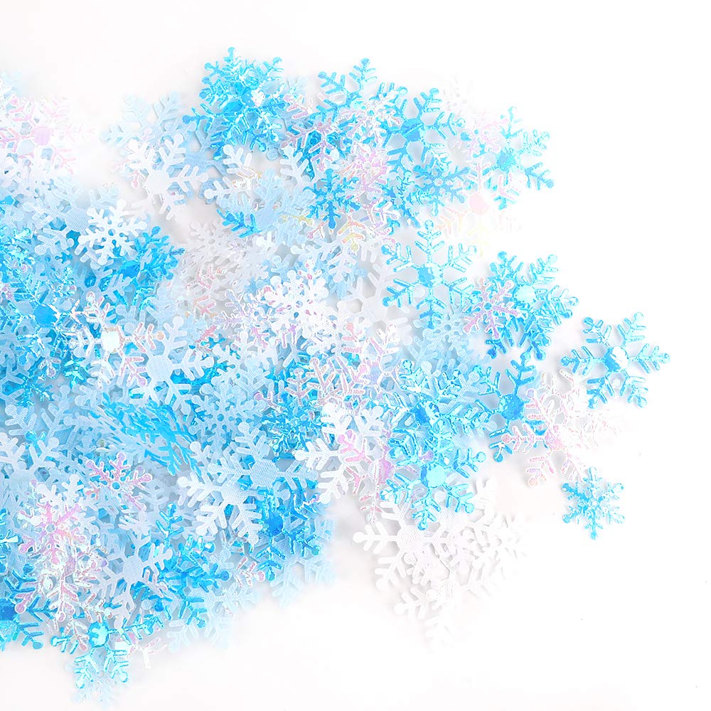 Coriandoli A Forma Di Fiocco Di Neve - 900 Pezzi Bianchi, Blu E Rosa Per Decorazioni Natalizie - Foto 7