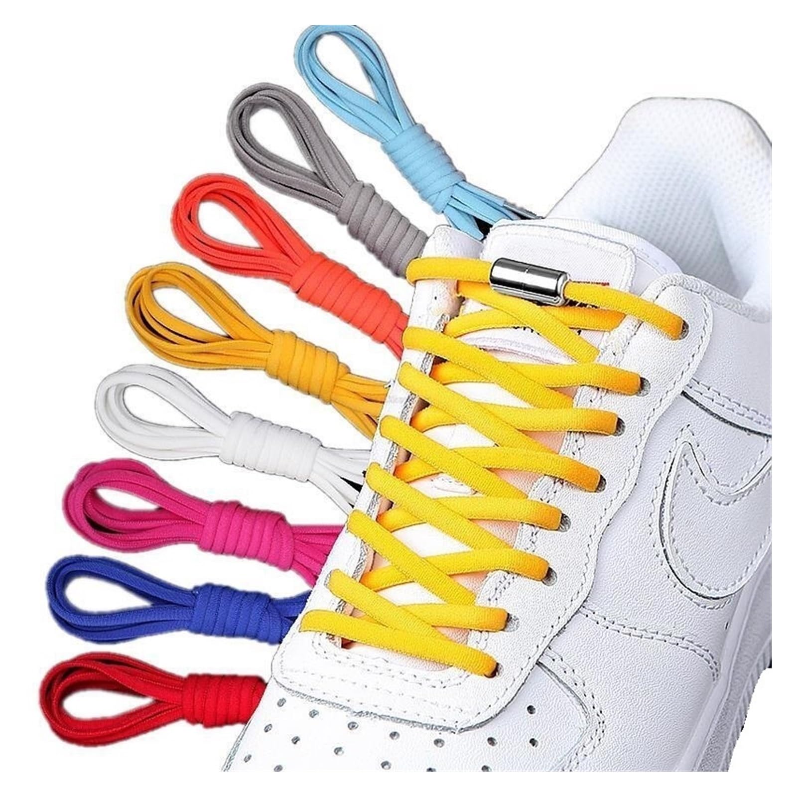 Schnürsenkel, Sportliche Spitze, Elastische Schnürsenkel ohne Binden, runde Schnürsenkel, Schnellschnürsenkel for Turnschuhe von Kindern und Erwachsenen(Pink)
