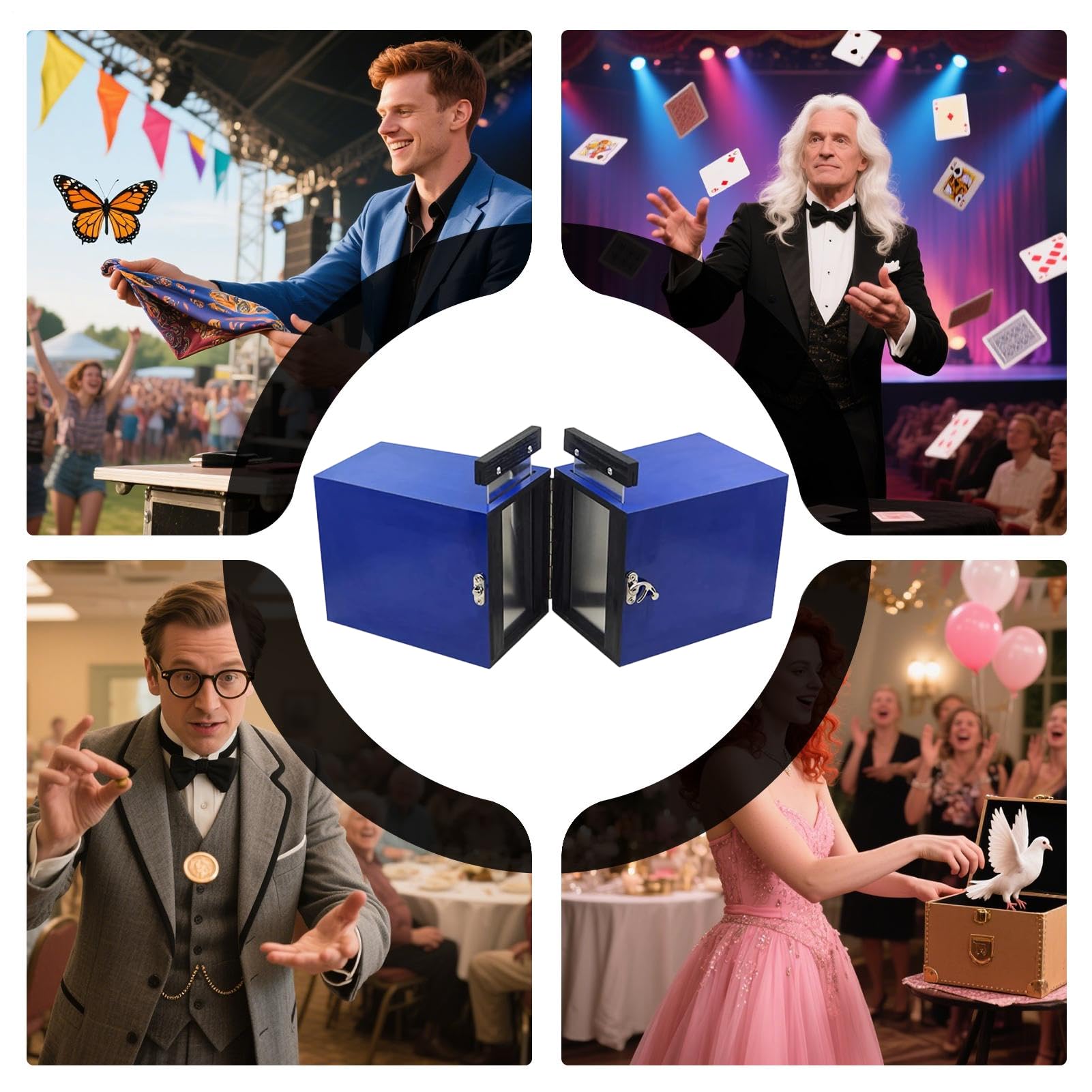 Tour de magie pour adultes et magie, boîte portable à bras cassé, accessoire de magicien, pour Halloween, fête costumée et spectacle sur scène