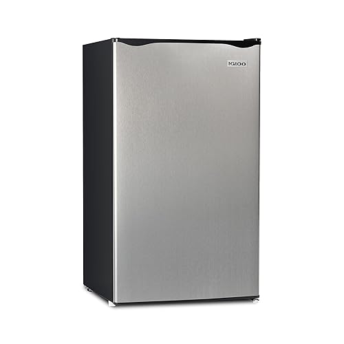 Igloo 3.2 Cu.Ft. Single Door Compact Refrigerator with Freezer - Slide Out Glass Shelf, Perfect for Homes, Offices, Dorms - Platinum - 3.2 Cu. Ft. - Platinum