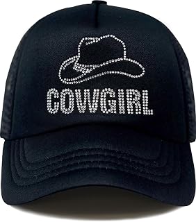 Funky Junque Trucker Hats for Women Bachelorette Party Bride Cowgirl Rhinestone Baseball Cap Foam Mesh Bridal Party Hat