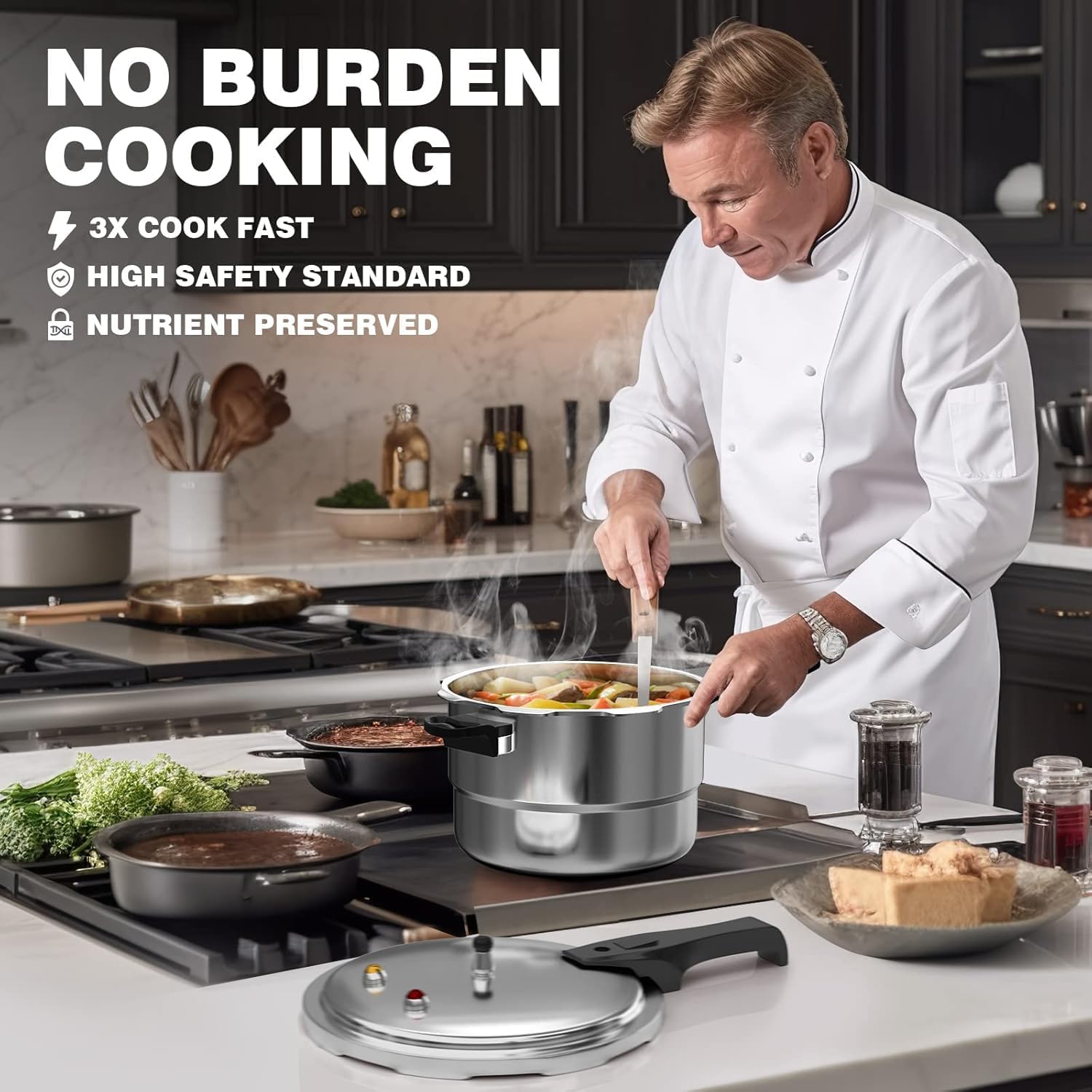 Pressure Cooker,Aluminum Pressure Canner,Gas Stove Household Pressure Cooker with Steaming Layer,Pressure pot with Steaming Tray (4 Liters)