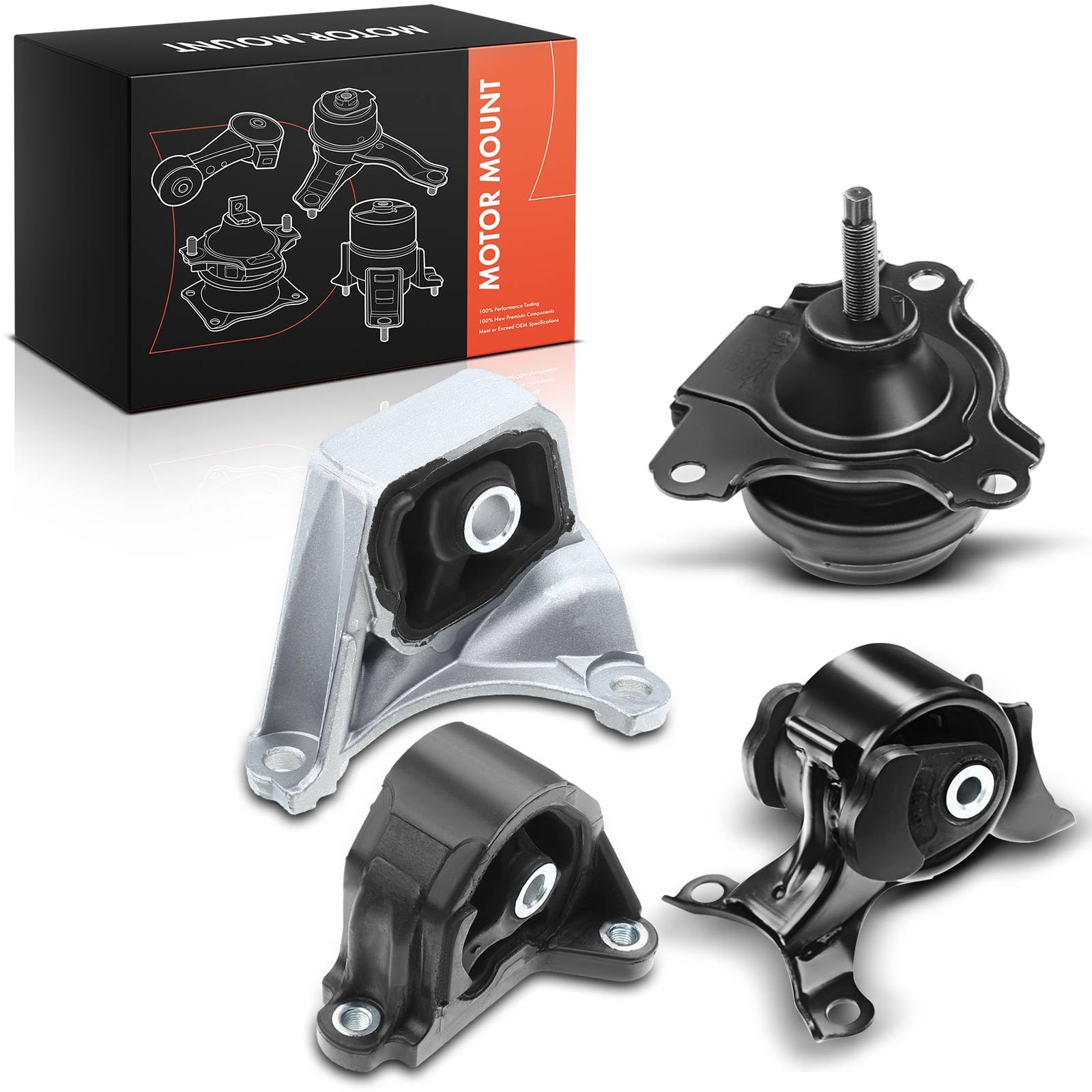 Frankberg 3 soportes de motor + 1 soporte de caja de cambios 50805S9A013 | Compatible con: RSX cupé DC ,Civic VII Saloon ES ET ,Civic VII Hatchback EP EU EV