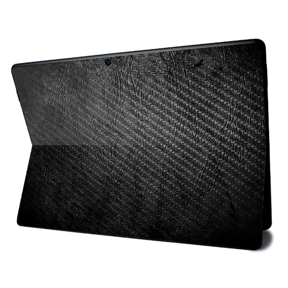MightySkins Carbon Fiber Skin for Microsoft Surface Pro X - Black Leather | Textured Carbon Fiber Finish | Easy to Apply, Remove, and Change Styles | Made in The USA (CF-MISURPRX-Black Leather)