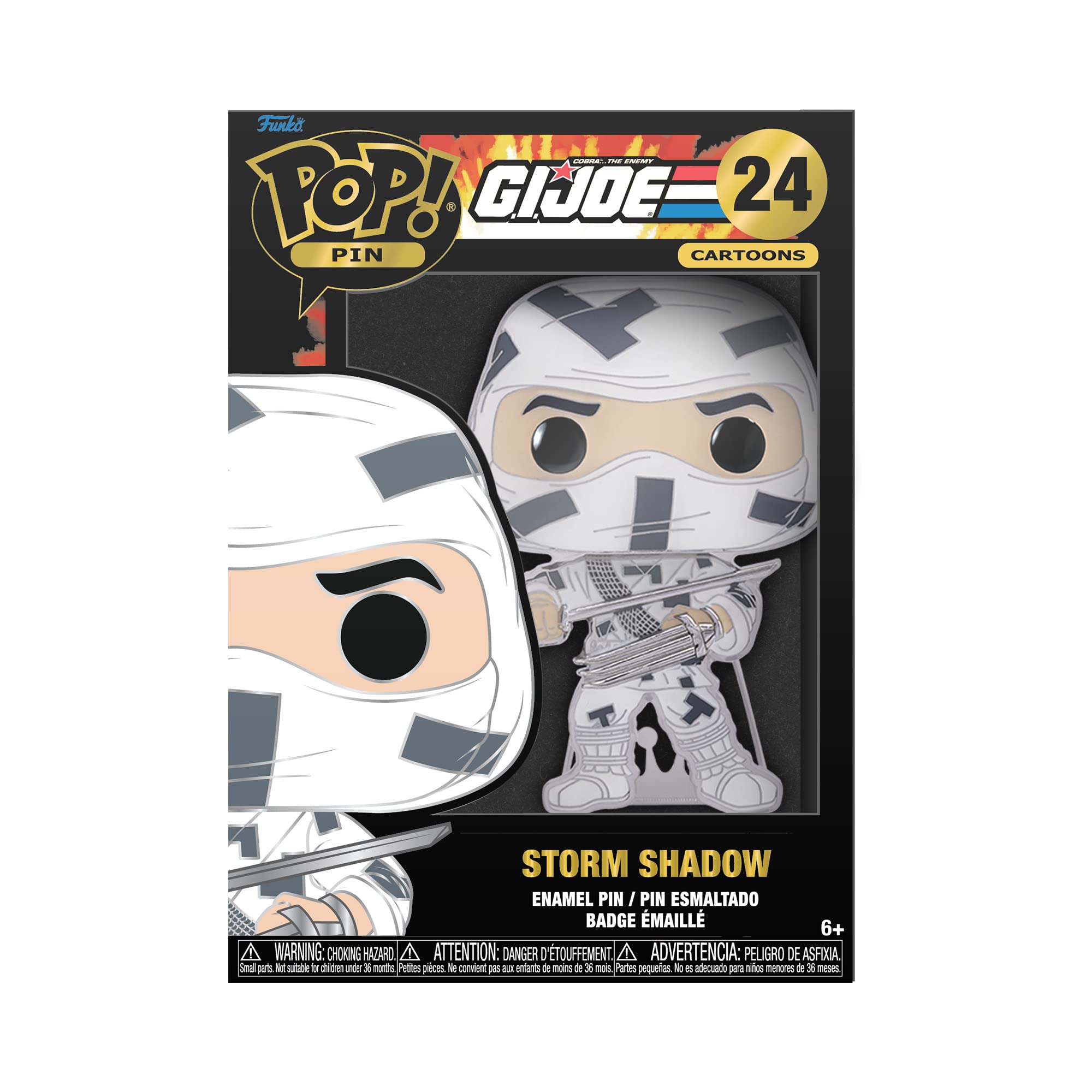 Funko Pop! Duża emaliowana przypinka Gi Joe: Oczy węża - Oczy węża - emaliowane szpilki G.I. Joe - Urocza broszka kolekcjonerska - na plecaki i torby - Pomysł na prezent - Oficjalny towar - Fani