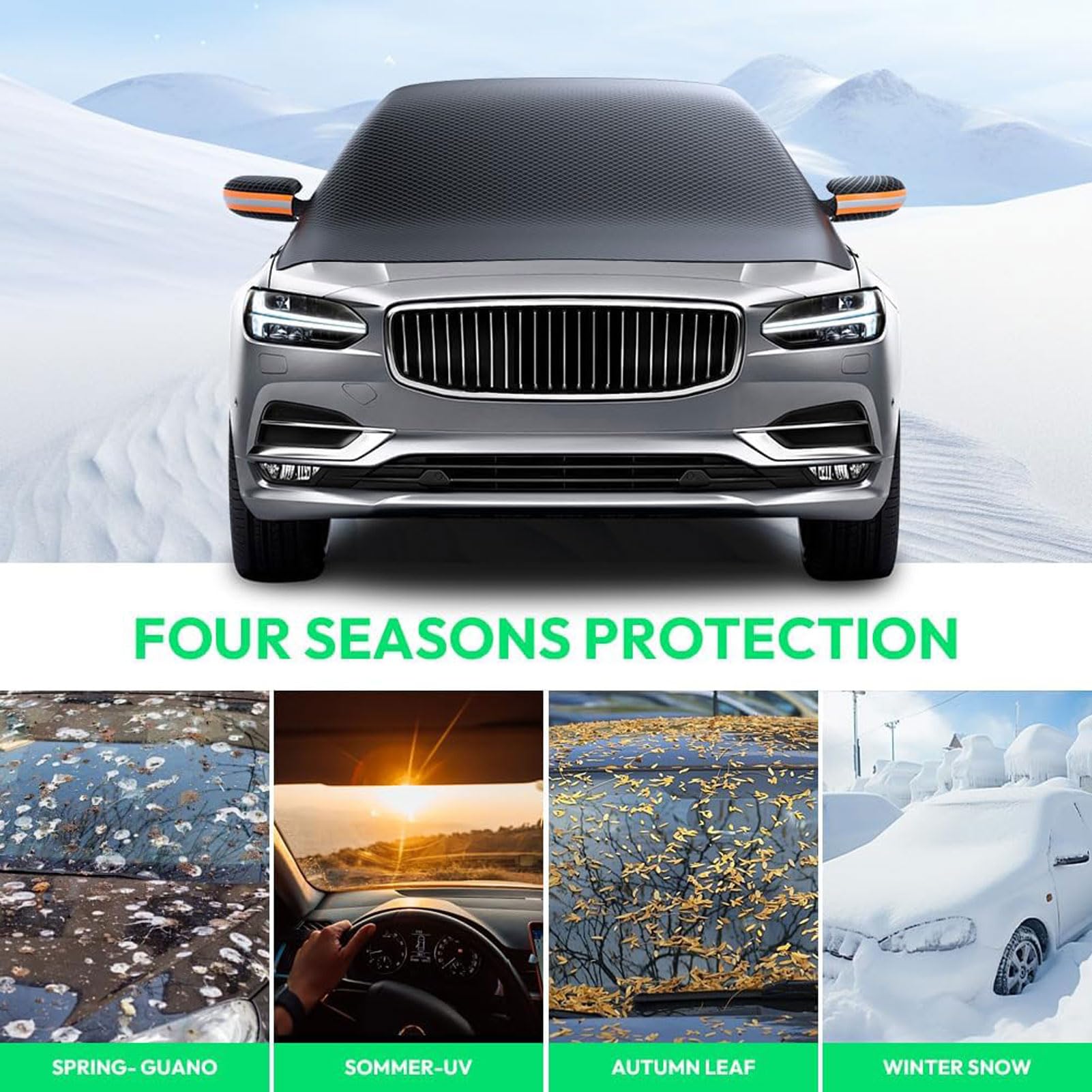 WCSMHYW Windscreen Covers Frost For Vauxhall Crossland X 2017 2018 2019 2020, Car Windscreen Cover For Winter, Ice Frost Sun Dust Water Protective - View #4