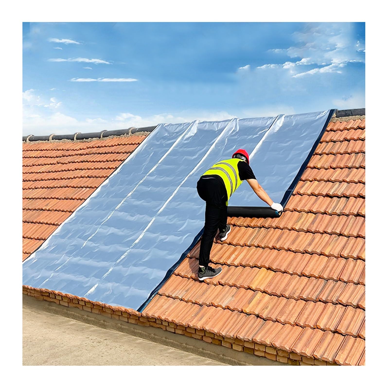 Cinta de butilo aislante térmico para reparación de techos y superficies, aislamiento térmico reflectante anti-UV, sellador impermeable para grietas y fugas