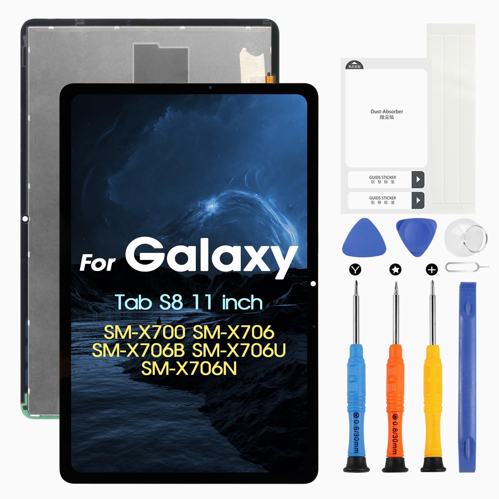 Écran pour Samsung Galaxy Tab S8 remplacement LCD écran tactile rechange SM-X700 noir 11" - 8