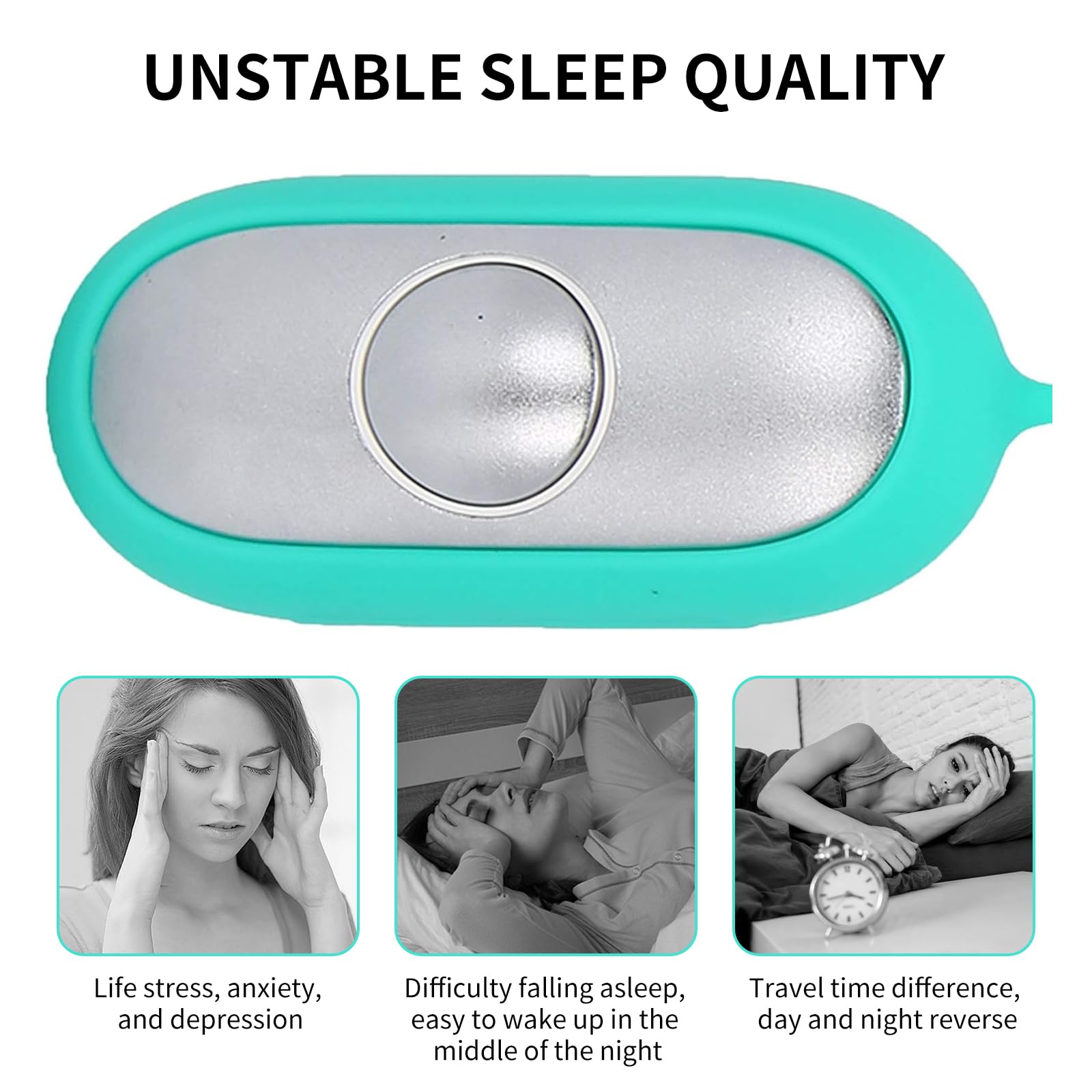 Dispositivo Ayuda para Dormir Calm Palm, Máquina Instrumentos para Insomnio Microcorriente Carga USB, Alivio Presión Ansiedad Sueño para Sueño Rápido, Ayuda para Dormir para Adultos y Alivio Estrés