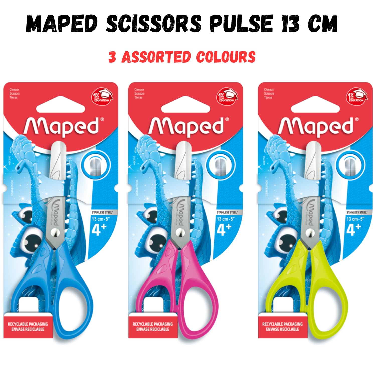 Maped 6 piezas de masa para modelar con herramientas y 1 tijera de 13 cm, arcilla de masa, masa de arcilla, masa de moldeo, masa no tóxica, regalos de devolución, regalos de cumpleaños, regalos Rakhi