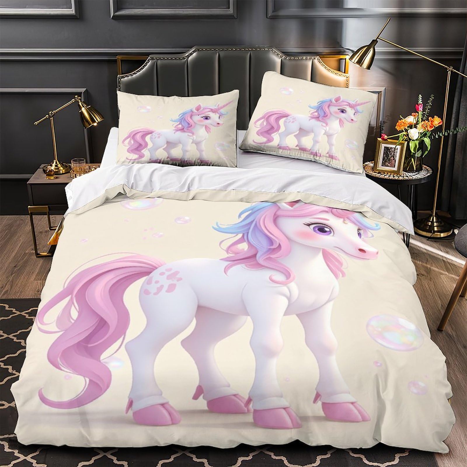Housse de couette hypoallergénique microfibre douce 220x240cm anti-acarien pour un sommeil sain