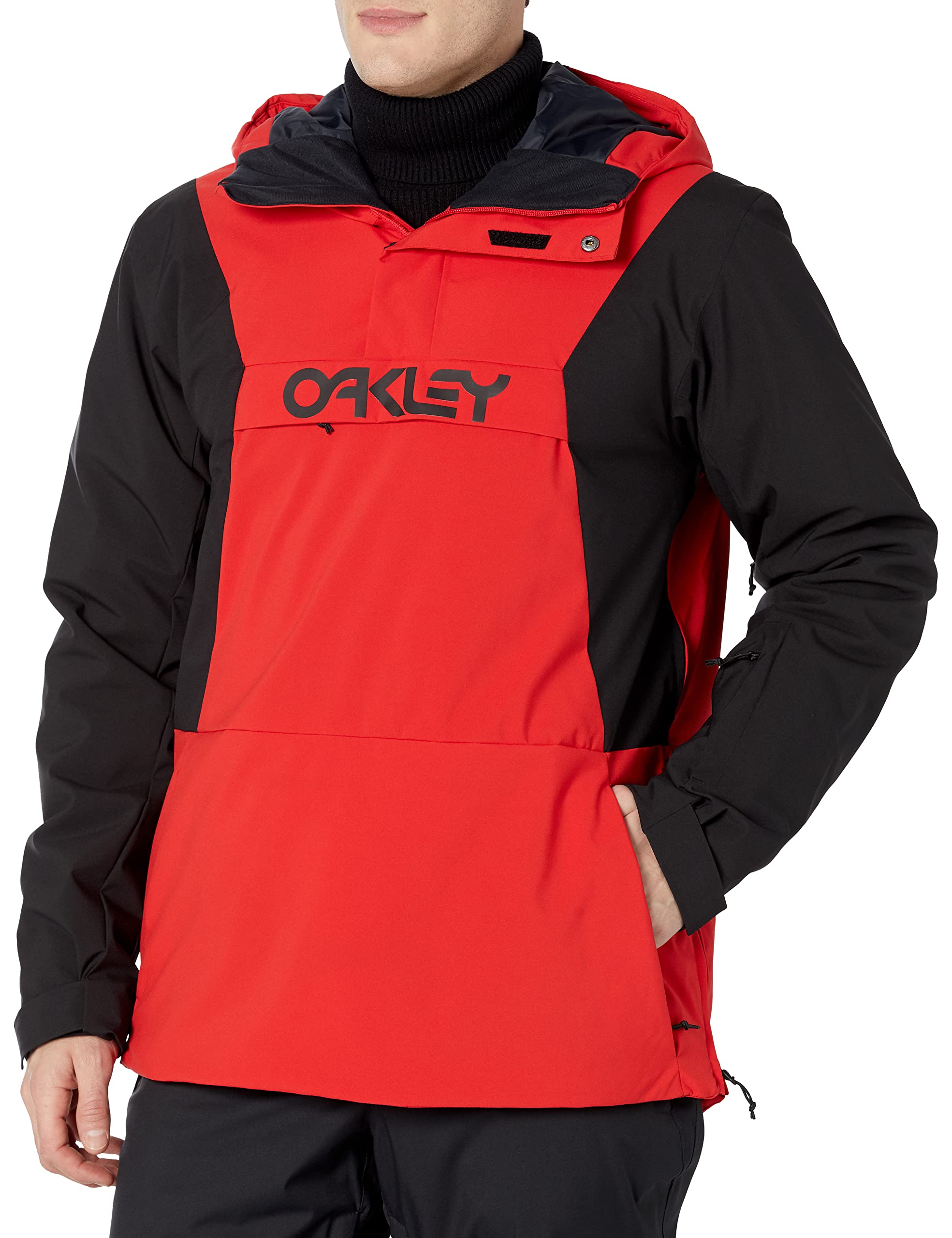 OakleyMen's Thermonuclear Protection TBT Insulated Anorak Jacket, Red Line/Blackout, Medium