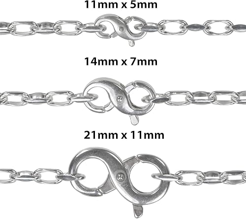 Vista 3 de uGems Cierre de langosta de plata de ley con doble apertura, diseño de 0.315 x 0.197 in, cierre doble intercambiable con cierre seguro - SKU: j-4648