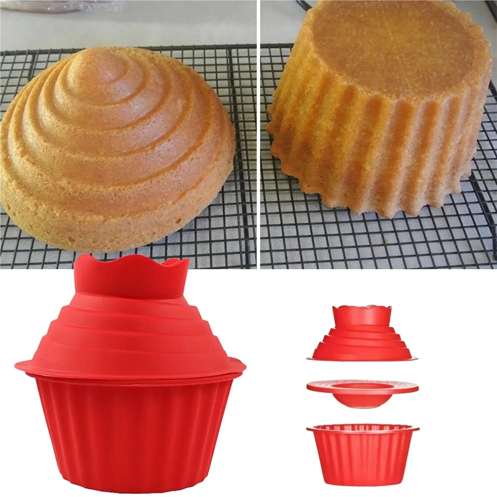 3 moules à cupcakes géants en silicone