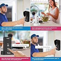 Vista 3 de Wuloo Timbre de intercomunicador inalámbrico para aula en casa, timbre electrónico impermeable con rango de 1/2 milla, 3 niveles de volumen, batería