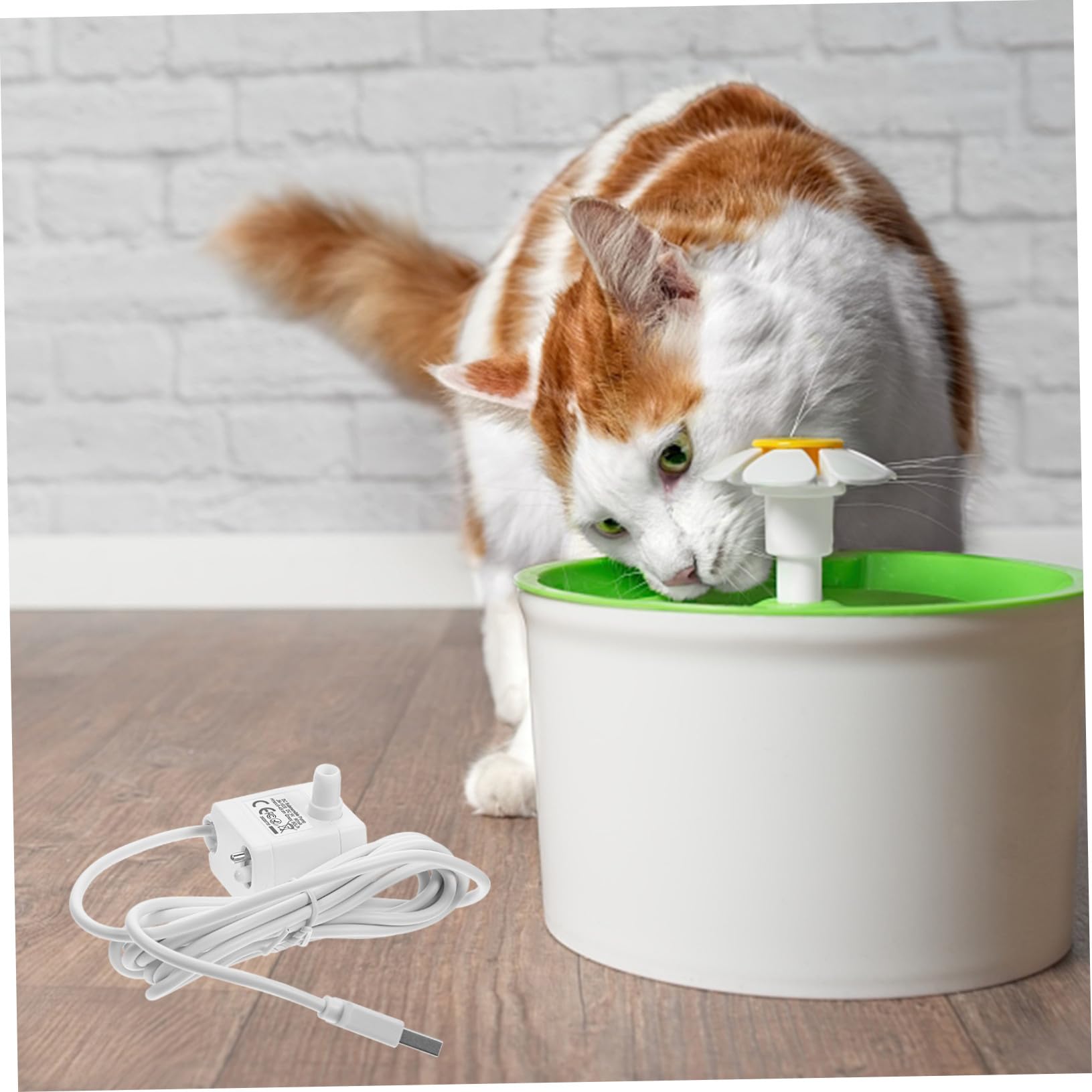 ORFOFE Bomba De Fuente para Mascotas Sumergible De 5v 1a Luz Led Antifunción Seco, Mini Bomba De Agua Ajustable para Bebedero De Gatos, Repuesto para Dispensador De Agua Doméstico