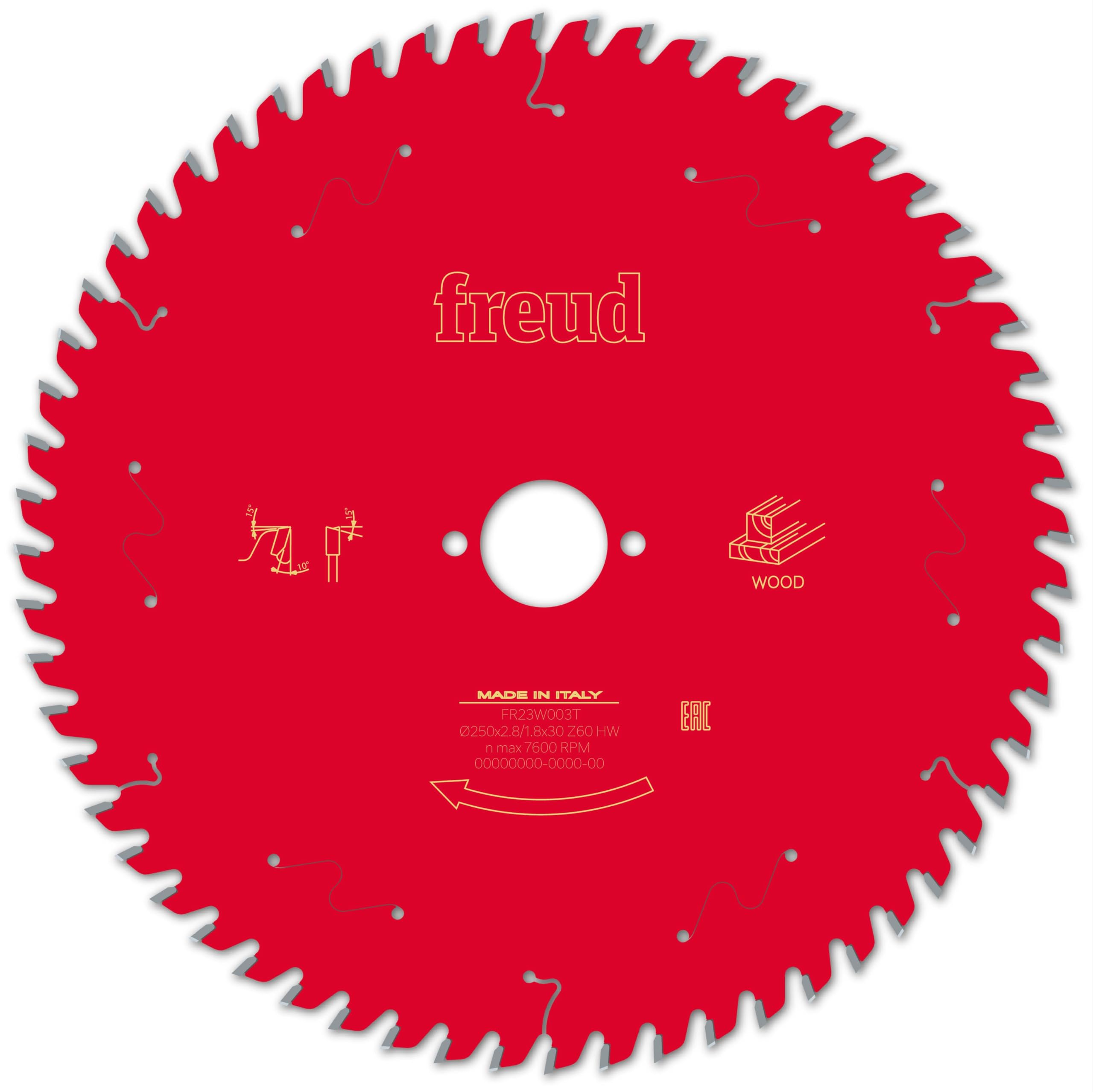 Freud FRE00692 Blade for FREUD-Ø250 2.8/1.8 AL30 Z60 BA 10° Portable Circular Saw -F03FS09776-FR23W003T