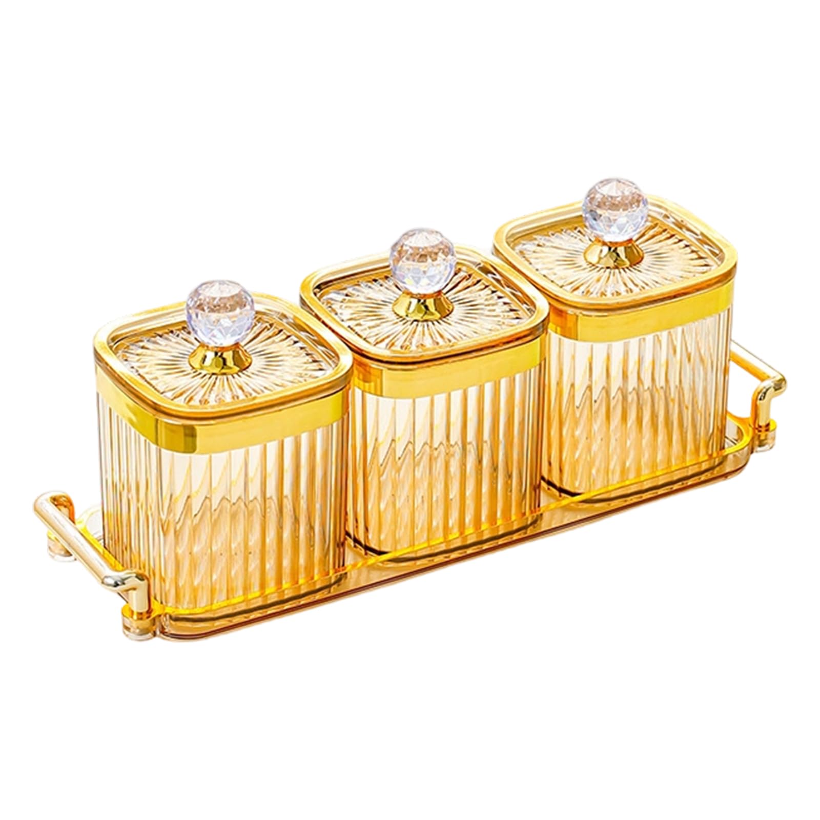Snorvixre Stackable Container with 3 Sections for Organizing Condiments and Small Items Square Treat Planner