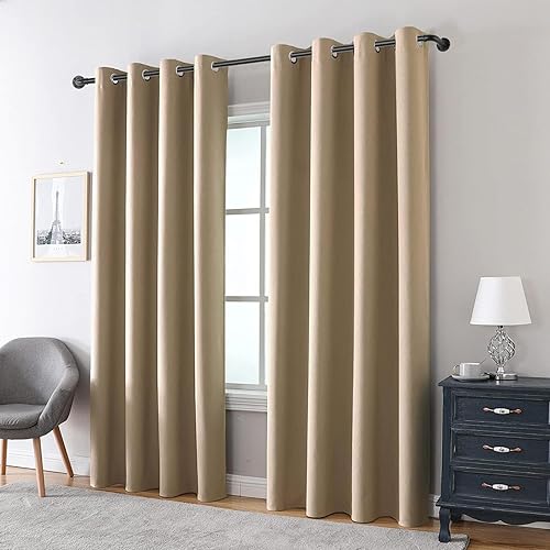 Miniatura 7 de Barra de cortina industrial negra para ventanas de 28-48 pulgadas - Barra rústica de 1 pulgada para uso en interiores o exteriores, ajustable de 28