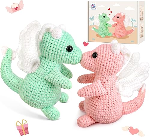 Crochetta Kit de ganchillo para principiantes, kit de inicio de ganchillo con tutoriales en video paso a paso, kit de ganchillo para principiantes,