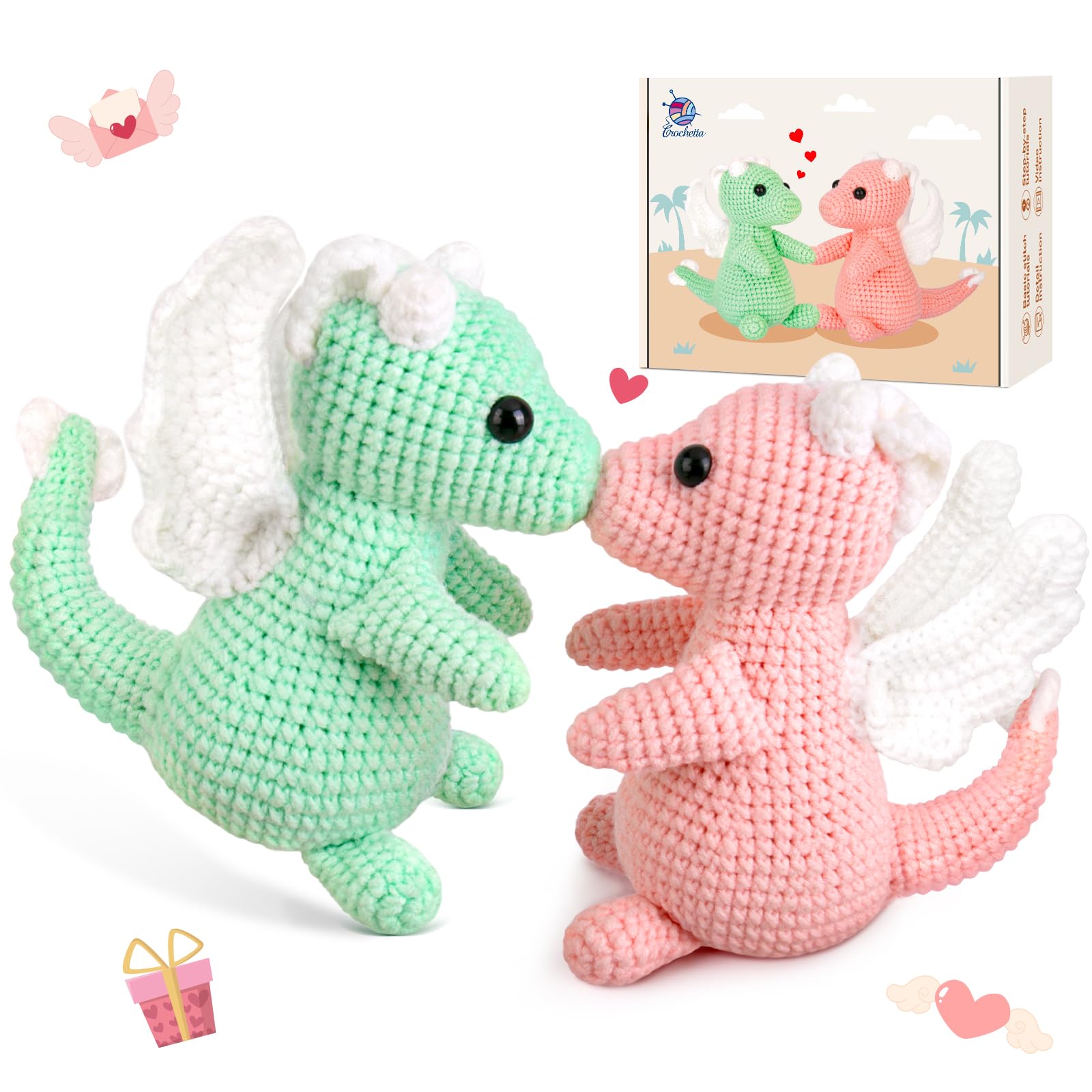 Crochetta Kit de ganchillo para principiantes, kit de inicio de ganchillo con tutoriales de video paso a paso, kit de ganchillo para principiantes, kit de ganchillo para principiantes, kit de