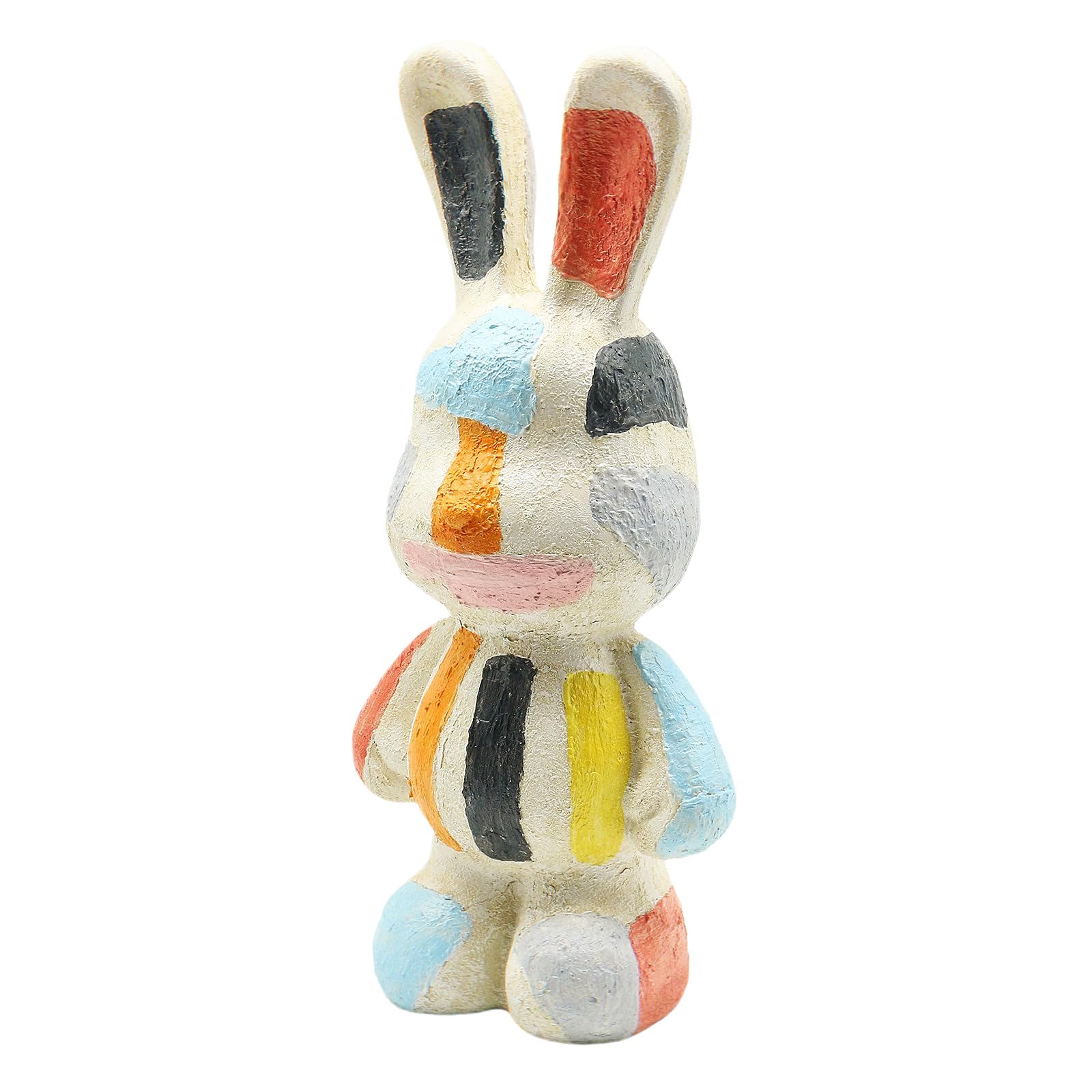 Statue abstraite de lapin, sculpture artistique de lapin, figurine d'animal moderne, décoration mignonne en résine pour salon, bureau, étagère, cadeau unique pour enfants